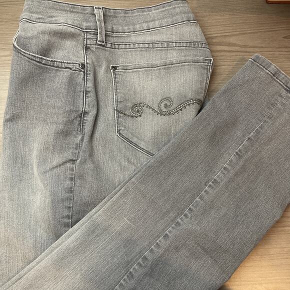 NYDJ Jeans Womens 16 Gray Boyfriend Lift Tuck Stretch Mid Rise Denim - Picture 1 of 9